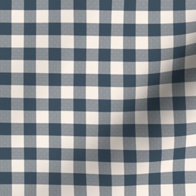 Gingham Check, dark gray and ivory (medium) - faux weave checkerboard 1/2" squares