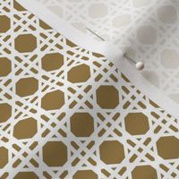 White on Tan Rattan Caning Pattern