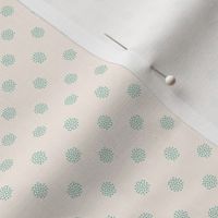 Dotted Speckles, ivory with green spots