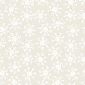white snowflakes on cream