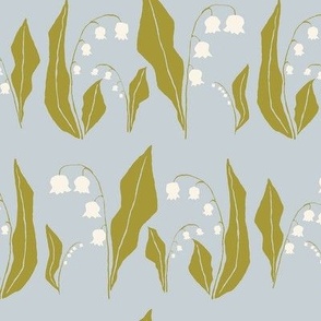 Woodland Lily of the Valley on Light Blue
