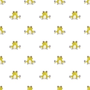 Cute Frogs Baby and Kids White Background 6"