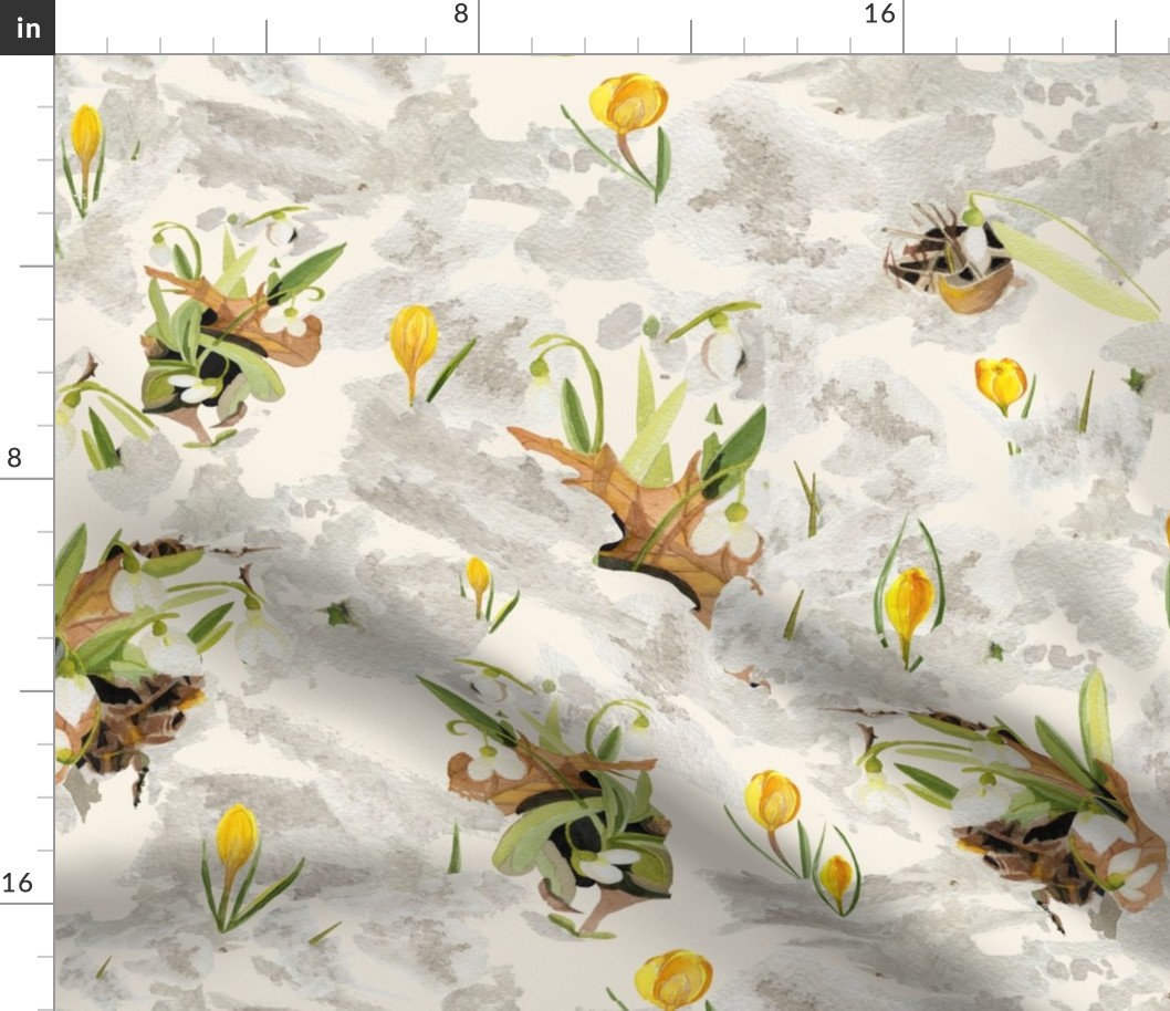 Apricity--can-Spring-be-far-behind-watercolor-green-yellow-grey-white-crocus-and-snowdrops