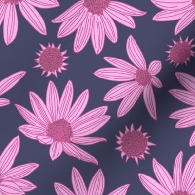 summer's end helianthus floral XL scale dusky pink by Pippa Shaw