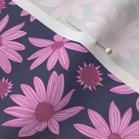 summer's end helianthus floral L scale dusky pink by Pippa Shaw