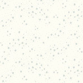 Scattered Stars - 12" large - soft blue on cream  