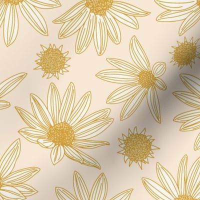 summer's end helianthus floral XL scale antique gold by Pippa Shaw