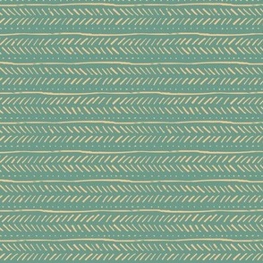 Sage Green and beige Chevron Mudcloth