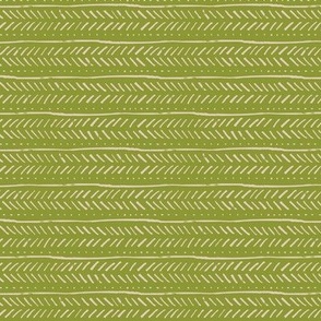 Olive Green Chevron Mudcloth