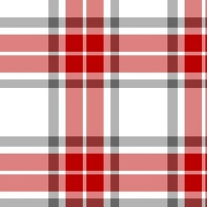 FS Striking Scarlet Red, Gray, and White Team Color Design Plaid: Elevate Your Look! 