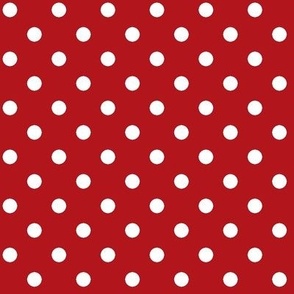 FS Red with Medium White Dots Polkadots 