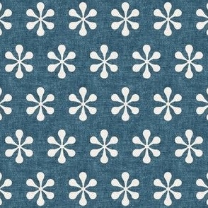 (small scale) starburst - modern boho - denim blue - LAD23