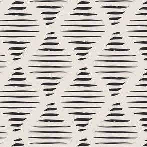 Abstract Modern Inked Brush Lines in Geometric Diamond on Origami White