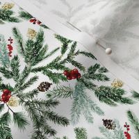 Small / Pine and Berry Christmas Garland Floral