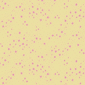 Scattered Stars - 12" large - yellow and pink 