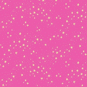 Scattered Stars - 12" large - pink and yellow 