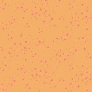 Scattered Stars - 12" large - golden yellow and pink 