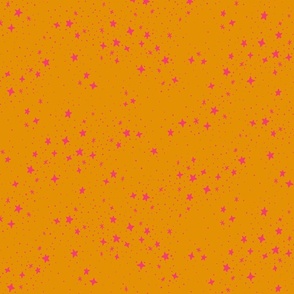 Scattered Stars - 12" large - gold and hot pink 