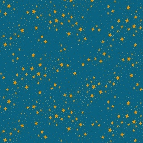 Scattered Stars - 12" large - blue and gold 