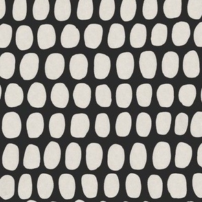 Origami white brushed dots on tricorn black