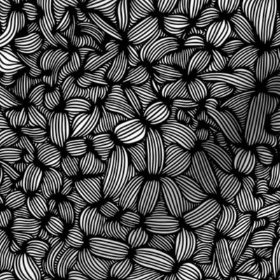Modern Abstract Black and White Geometric Line Art