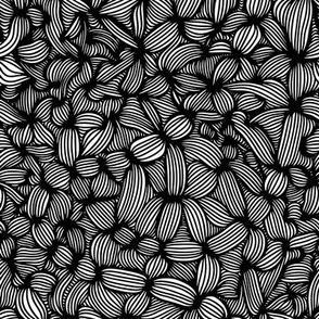 Modern Abstract Black and White Geometric Line Art