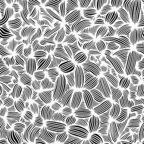 Modern Abstract Inverted Black and White Geometric Line Art
