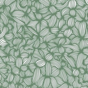 Modern Abstract Green Geometric Line Art