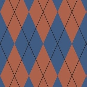 Stylish Modern Argyle Blue and Brown