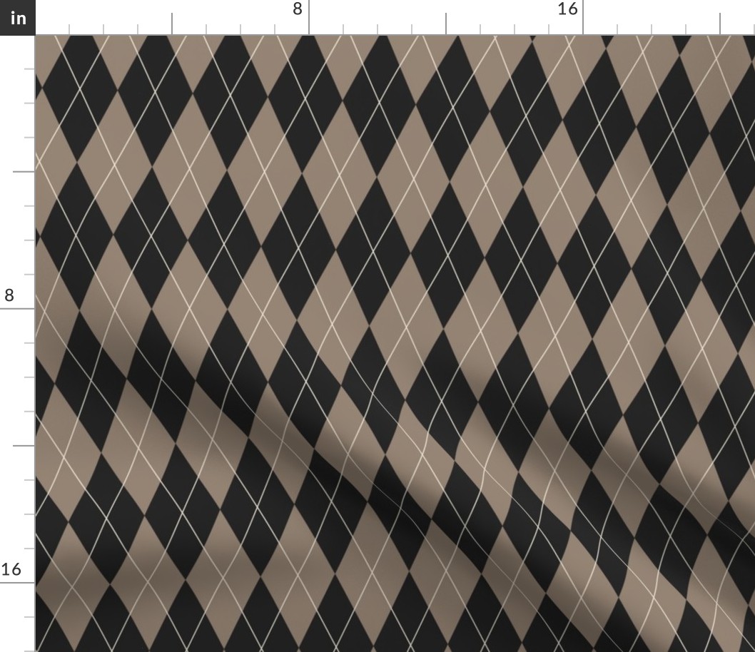 Stylish Modern Argyle Dark Charcoal and Grey