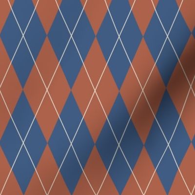 Stylish Preppy Blue and Brown Argyle
