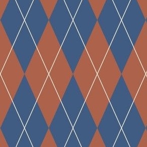 Stylish Preppy Blue and Brown Argyle