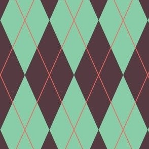 Stylish Preppy Green Argyle