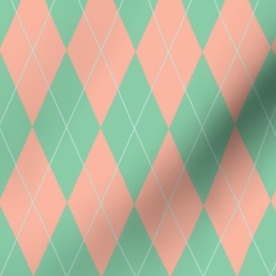 Stylish Preppy Pink and Green Argyle