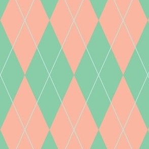 Stylish Preppy Pink and Green Argyle