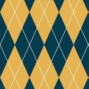 Stylish Preppy Blue and Yellow Argyle