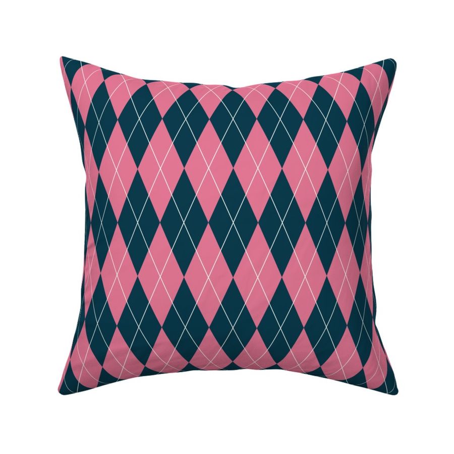 Stylish Preppy Pink and Blue Argyle