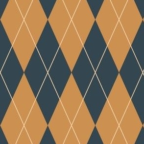 Stylish Preppy Blue and Yellow Argyle