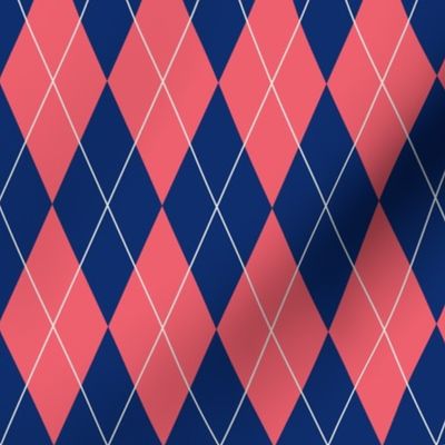 Stylish Preppy Blue and Pink Argyle