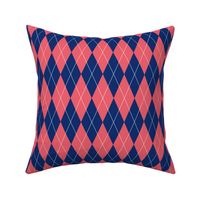 Stylish Preppy Blue and Pink Argyle