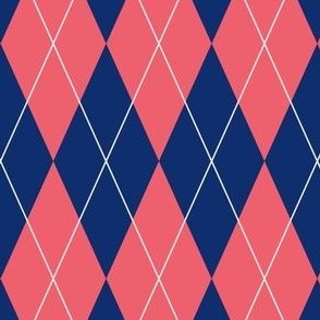 Stylish Preppy Blue and Pink Argyle