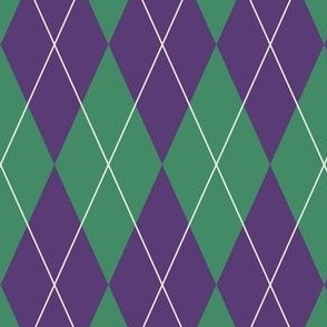 Stylish Preppy Purple and Green Argyle