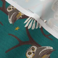 Saw-Whet Owls at Rocky Point Night Swim Med/small 4 inch motifs