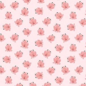 Fun Pink Frog Character on a Light Pink Background