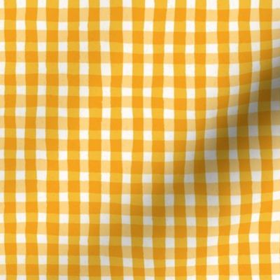 Watercolour Yellow and White Gingham Check Plaid