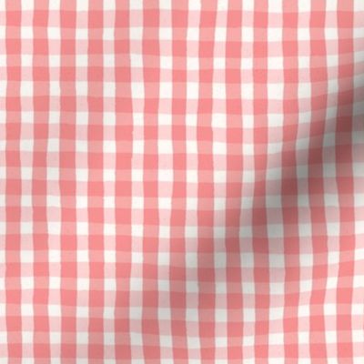 Watercolour Pink and White Gingham Check Plaid