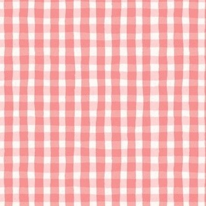 Watercolour Pink and White Gingham Check Plaid