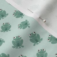 Fun Frog Character on a Light Teal Background