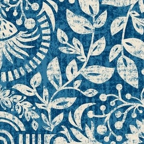 Winter Floral in Blue – Large Scale