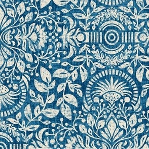 Winter Floral in Blue – Medium Scale